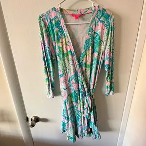 Lilly Pulitzer Jessalynne Wrap Romper Mandevilla Baby Hip Nautic Size Large